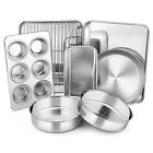 Toaster Oven Bakeware Set 8Piece Stainless Steel Small Baking Pan Set Include 6I