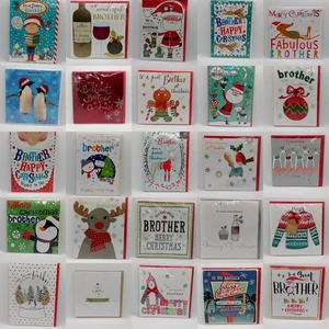 Brother Christmas Card xmas Greeting Choice Of 38 Designs Boy Men Family Season - Picture 1 of 92