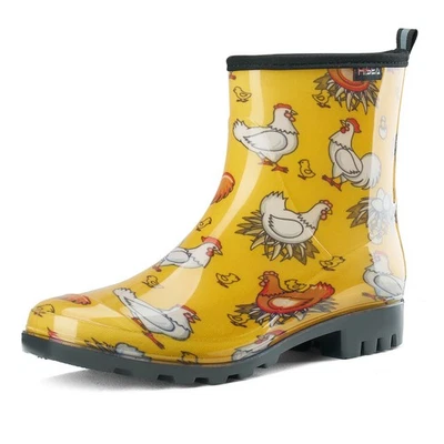 HISEA Women Short Rain Boot PVC Waterproof Garden Work Shoes Yellow Chicken-US 8 - Image 1 of 4