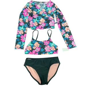 New Art Class Girls Large (10/12) Bikini w Swim Shirt 3PC Swimsuit Set - Picture 1 of 3