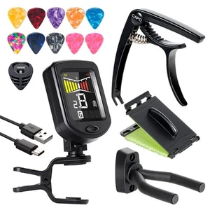 Guitar Capo Rechargeable Guitar Tuner Acoustic Guitar Accessories Kit Includi... - Picture 1 of 7