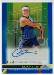 2024 Topps Chrome Tennis Claire Liu Blue Refractor Auto  /250 - Picture 1 of 2