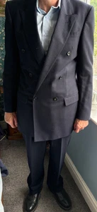 Men’s Vintage 1940s Style suit Navy 42in chest; 34in waist/33 inside leg - Picture 1 of 19