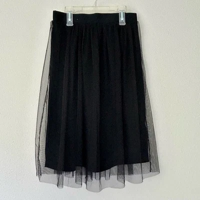 Mujer Tul Superpuesto Midi Falda Capricho Gótico Punk Negro Talla Pequeña  Foto 1 de 4