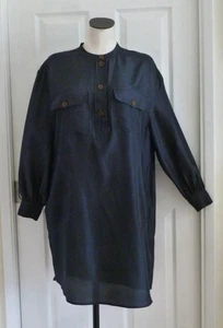 Soeur Paris SILK Plaisance Loose Fit Henley Dress Anthrocite Gray OS 38 M L $450 - Picture 1 of 17