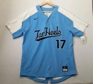 Nike North Carolina Tar Heels Baseball Jersey #17 New With Tags Blue Large - Picture 1 of 12