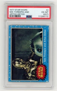 1977 Topps Star Wars #2 See-Threepio and Artoo-Detoo PSA 8 111265172 EX-MT - Picture 1 of 2