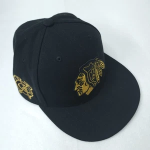Mitchell & Ness Chicago Blackhawks NHL Double Black Gold Logo Snapback Mütze - Bild 1 von 11