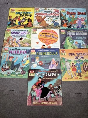 Vintage Lot Of 16 Disney See Hear Read Books No Cassettes 1977 Classics  - Image 1 of 4