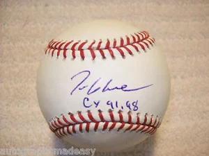TOM GLAVINE ATLANTA BRAVES BASEBALL FIRMATO CON CY 91,98 - Foto 1 di 1