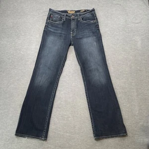 Big Star Jeans Men 34R Blue Voyager Loose Fit Distressed Denim Western Bootcut - Picture 1 of 20