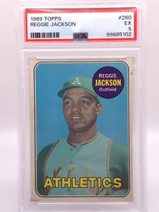 Reggie Jackson 1969 Topps #260 Rookie Card Athletics PSA 5 EX New Slab! - Picture 1 of 2