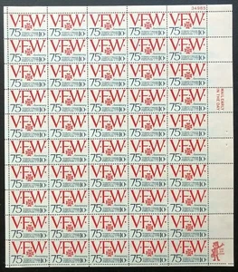 US Stamp 1974 Mint Sheet Scott #1525, Veterans of Foreign wars 75th Anniversary - Picture 1 of 1