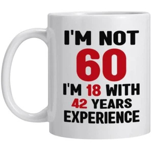 60th Birthday Coffee Mug Gift for Men Women 60 Year Old Birthday Present - Picture 1 of 7