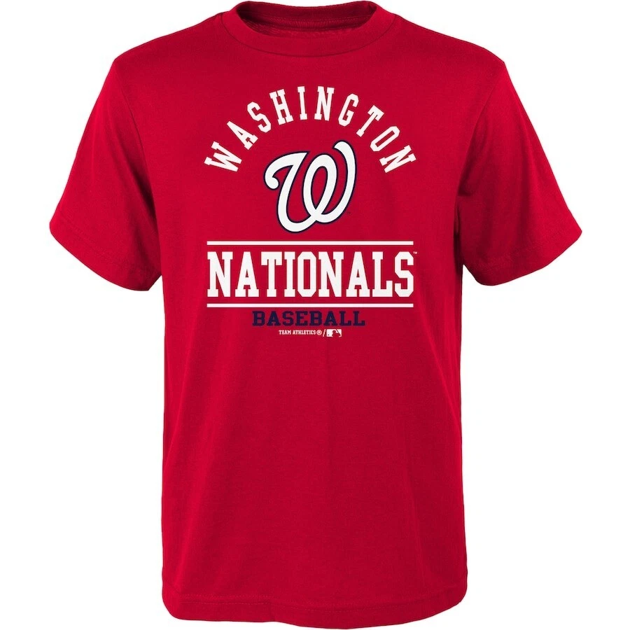 Youth Red Washington Nationals Arch T-Shirt MLB NEW Large, X-Large - Image 1 of 1