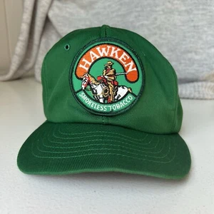 Vintage Hawken Smokeless Chewing Tobacco Patch Trucker Snapback Cap Hat USA - Picture 1 of 9