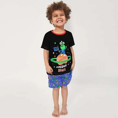 Pijamas Niños Ropa de Salón Pijamas Cortos PJs 3 - 10 Años Espacio Alienígena Regalo Foto 1 de 4