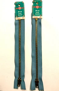 CERNIERA LAMPO CHIUSURA ZIP METALLO OTTONE SET 2 CERNIERE JEANS CHIARI CM 18 - Imagen 1 de 1