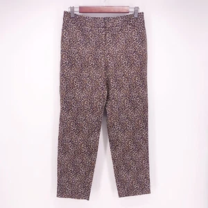 White House Black Market WHBM Women's 4 Cheetah Smooth Print Ankle Pants C13 - Picture 1 of 7