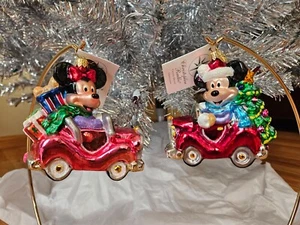 2001 Radko Ornaments CRUSIN MICKEY & MINNIE DISNEY EXCLUSIVE 01-DIS-07 01-DIS-08 - Bild 1 von 19