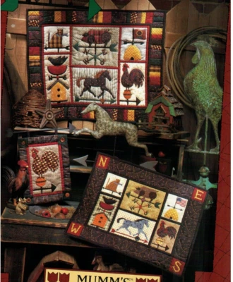 Weathervane Samplers Embroidery Country Wall Quilts Pattern Primitive Folk Art - Image 1 of 2