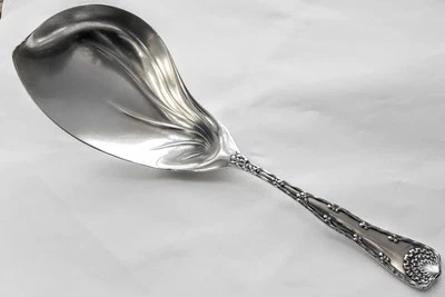 RARO SERVIDOR DE HELADOS/CUCHARA TIFFANY & CO PATRÓN DE BORDE DE ONDA PLATA ESTERLINA Foto 1 de 4