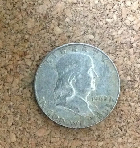 1962 D  Circ.  Franklin Half Dollar 90 % Silver US Coin FH2866 FREE SHIPPING Cover