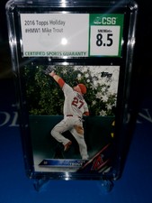 CSG 8.5 MINT~2016 Topps Holiday ❄️Snowflake ❄️Mike Trout #HMW1  Angels 🔥⚾️RARE!