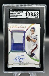 PHIL SIMMS 2022 PANINI FLAWLESS PATCH AUTOGRAPH GIANTS AUTO /20 SGC 10/8.5