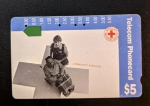 Telecom Red Cross Community Services Australia $5 Phonecard - Picture 1 of 2