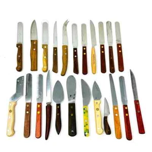 23 Pcs Brand Ware and Assorted Serrated Bread, Cheese Knife Set, Wood Handles - Picture 1 of 12