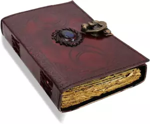 Blank Spell Book of Shadows Journal with Lock Clasp Prop Vintage Handmade Leathe - Picture 1 of 12