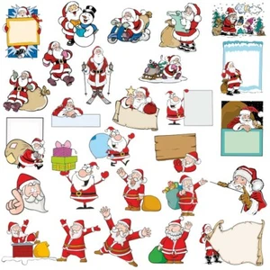 Christmas Vector Files Bundle CDR Laser Cutting CNC Router Santa Snowflakes - Picture 1 of 12