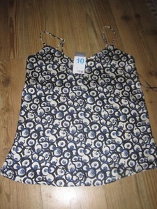 BLOUSE SIZE 10 NEW & TAG ADJUSTABLE STRAPS SHAPED BUST POLYESTER SHAPED AT HEM - Picture 1 of 6