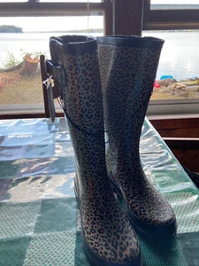 gina group leopard print boots NWT size 6 - Picture 1 of 10