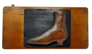 Antique Shoe Store Cobbler Wood Sign Boot Lasts Form Mold Display Plaque 15" 👀 - Picture 1 of 17