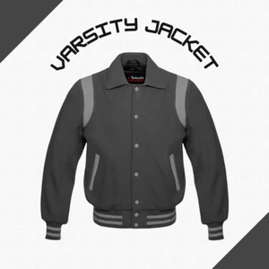 Giacca uomo lana Varsity baseball letterman maniche vera pelle - Foto 1 di 6