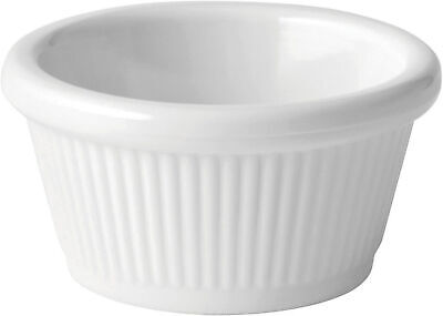 Fluted White Round Ramekin For Serving Souffle Creme Brulee 2oz (6cl) Pack Of 12 • 16.95£