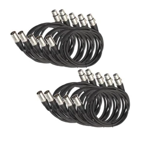 XLR CABLE 10 PACK 3ft 3 Pin XLR Male To Female - Picture 1 of 1