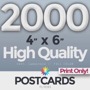 "Postales/volantes 2000 a todo color 4""x6"" - ambos lados - ¡solo impresión! ENVÍO GRATUITO - Imagen 1 de 9