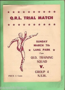 #II.  QUEENSLAND TRAINING SQUAD V GROUP 4 NSW  RUGBY LEAGUE PROGRAM, ABOUT 1971 - Bild 1 von 4