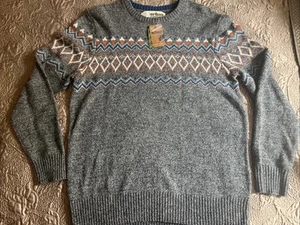 Urban Pipeline Sweater Mens Large Gray Diamond Pattern Knit Long Sleeve Retro - Picture 1 of 10