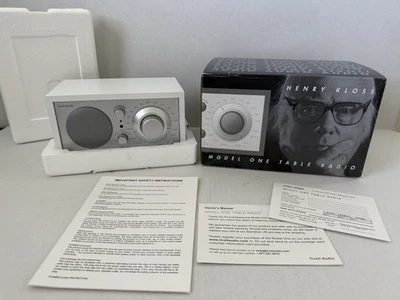 Tivoli Audio Model One Henry Kloss Table Radio White Silver AM/FM - Image 1 of 4