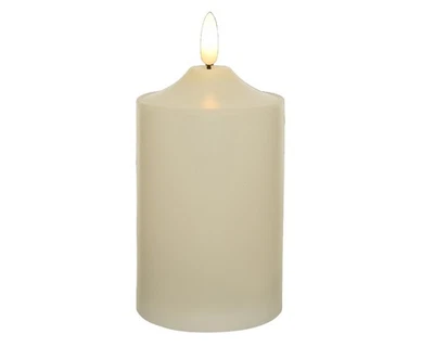 LED Kerze mit Timer 7,5x15cm - Outdoorkerze Kirchenkerzen Tischkerzen  Warmweiß - Bild 1 von 4