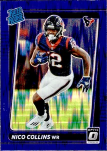 2021 Panini Donruss Optic #230 Nico Collins Purple Shock Prizm Rated Rookie - Picture 1 of 2