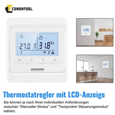 LCD-Anzeige Thermostat WiFi mit Bluetooth Unterstützung für iOS und Android 16A - Bild 1 von 4