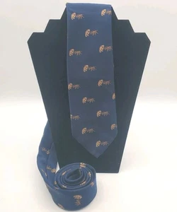 Navy Tie Robert Talbott Port O'Call Pasadena Necktie Tie Hand Sewn Bear & Bull - Picture 1 of 5