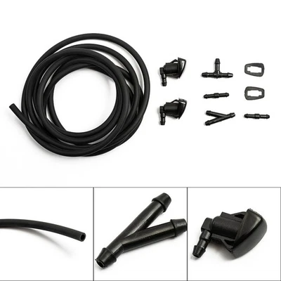 Exterior Car Windshield Washer Wiper Water Spray Nozzle Hose For Toyota Black - Image 1 of 4