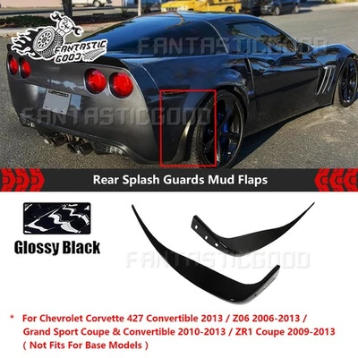 Guardabarros trasero negro brillante para Chevy Corvette C6 Z06 ZR1 2006-2013 Foto 1 de 4