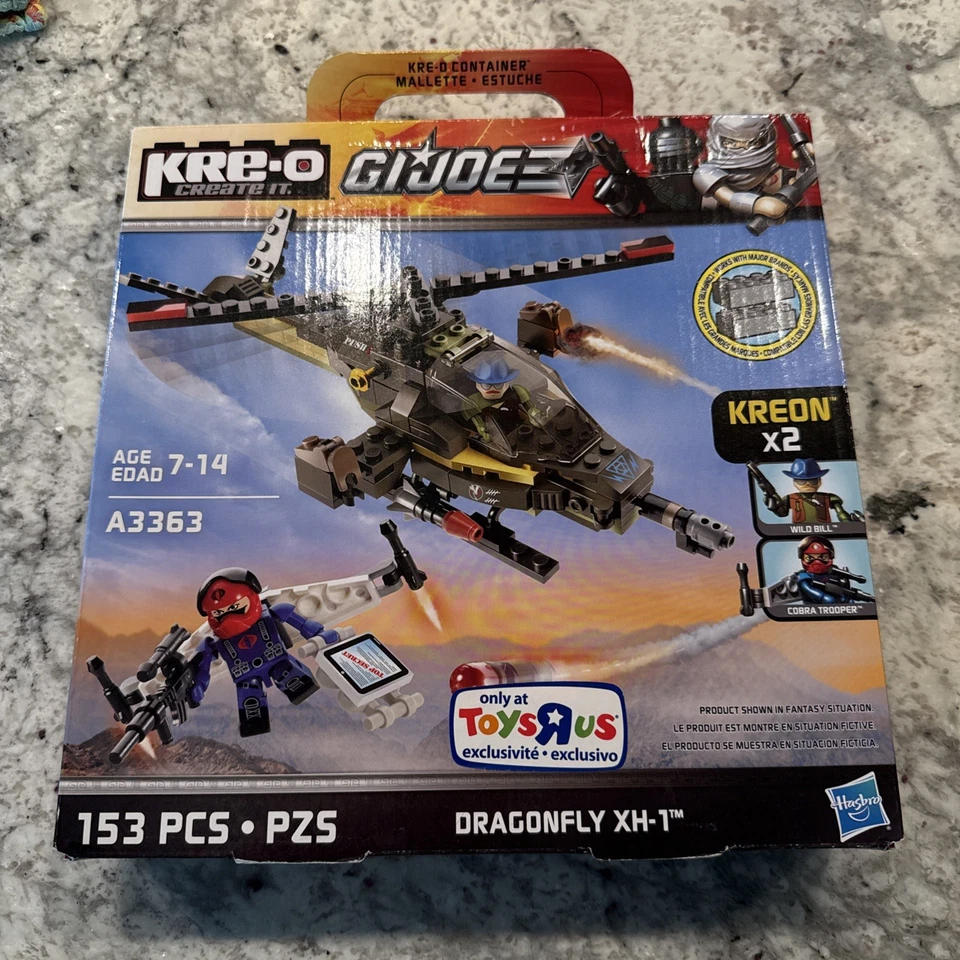 KRE-O, G.I. JOE, DRAGONFLY XH-1, KIT #A3363, TOYSRUS EXCLUSIVE, 153 PIECES, NIB - Image 1 of 4